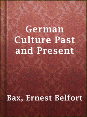 cover image of German Culture Past and Present